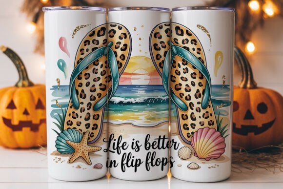 Beach Life Flip-Flops 20oz Tumbler Wrap