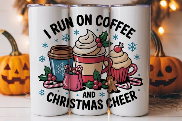 Christmas Coffee Tumbler Wrap PNG