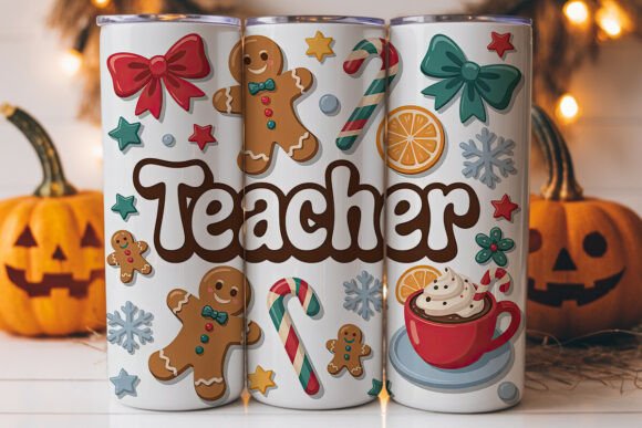 Christmas Teacher Tumbler Wrap