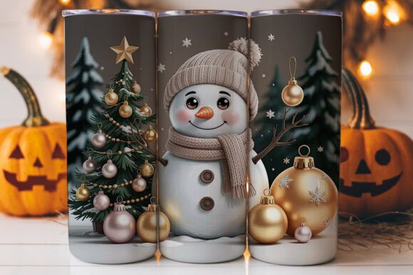 Cozy Snowman Christmas 20oz Tumbler Wrap