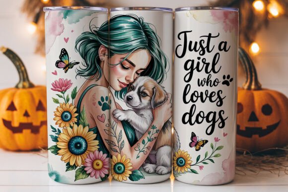 Dog Lover Girl 20oz Tumbler Wrap