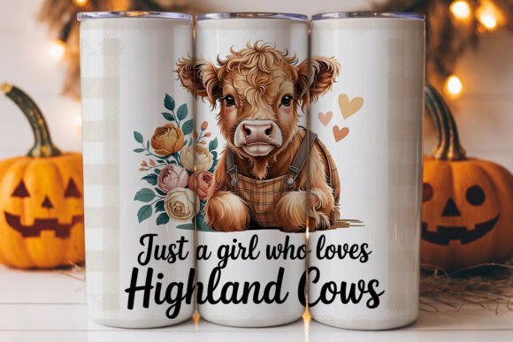 Highland Cow and Roses 20oz Tumbler Wrap