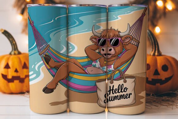 Highland Cow Beach Vibes 20oz Tumbler
