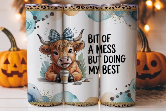 Highland Cow Coffee Tumbler Wrap