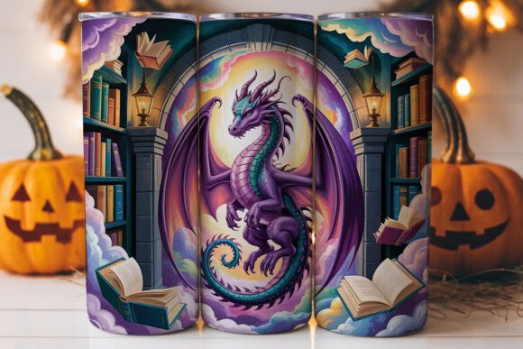 Magical Dragon Library 20oz Tumbler Wrap