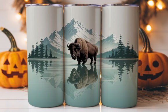 Majestic Bison Lake 20oz Tumbler Wrap