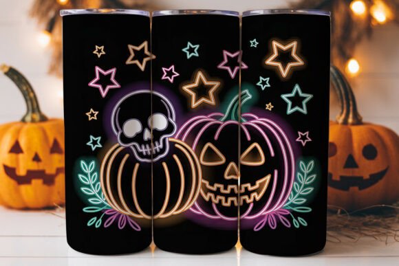 Neon Halloween Pumpkins 20oz Tumbler