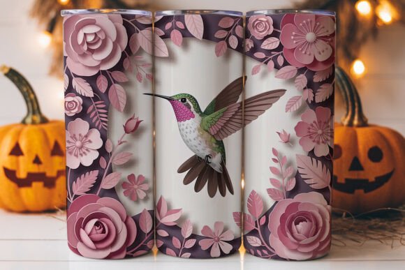 Pink Hummingbird 20oz Tumbler Wrap