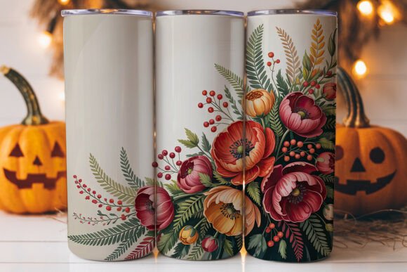 Red Poppy Floral 20oz Tumbler Wrap