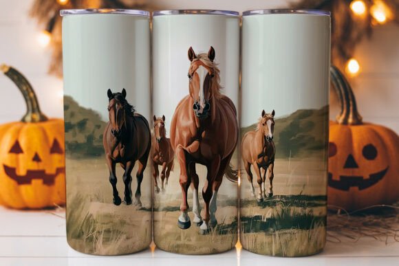 Running Horses 20oz Tumbler Wrap