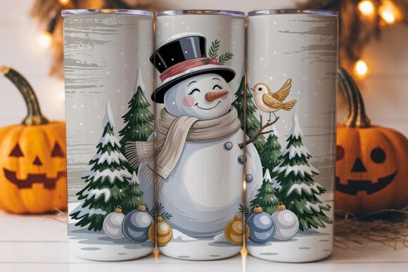 Snowman Christmas 20oz Tumbler Wrap