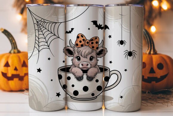 Spooky Highland Cow 20oz Tumbler Wrap