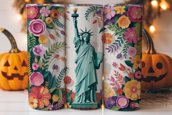 Statue of Liberty Floral 20oz Tumbler