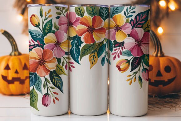 Vibrant Watercolor Floral 20oz Tumbler