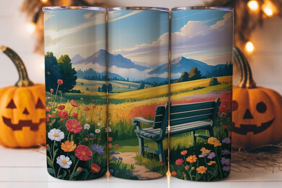 Wildflower Mountain Landscape Tumbler